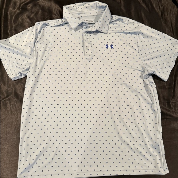 Under Armour Other - Under Armour Light Blue Polka Dot Polo Shirt